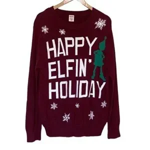 Happy elfin holiday sweater mossimo deals